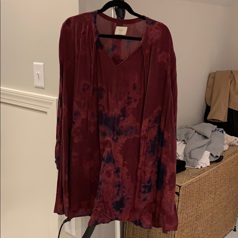 Long sleeve Tina Jo dress/tunic tie dye